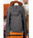 Fashion Works Ribbed Zip Up Front Drawstring Hoodie