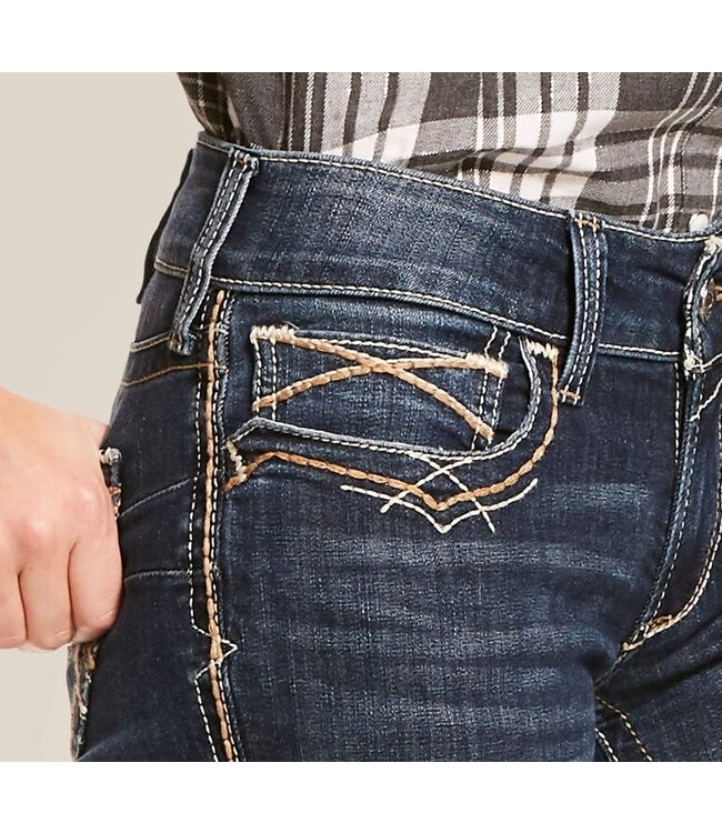 Ariat Women's REAL MR Bootcut - Entwined Festival Blue