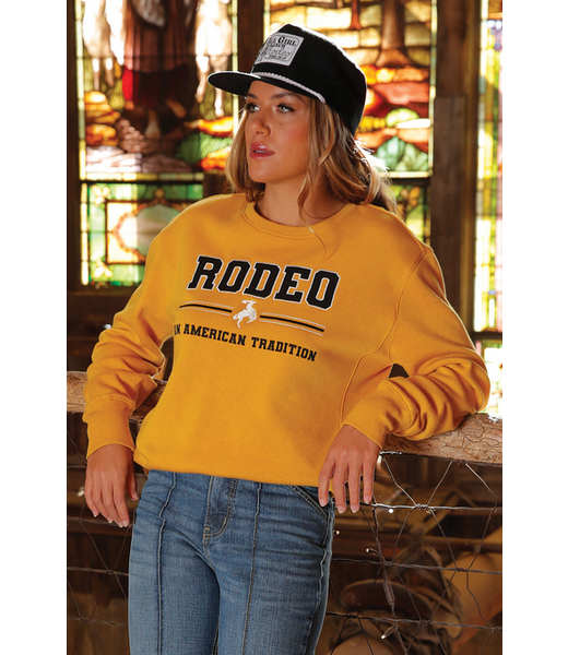 Cruel Denim Womens Yellow Rodeo Sweatshirt