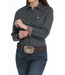 Cinch Womens L/S Print Button Up -Navy