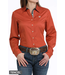 Cinch Womens L/S Stripe Button Up -Copper