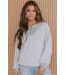 Liam & Company Mark Contrast Ribbed Henley - Light Grey