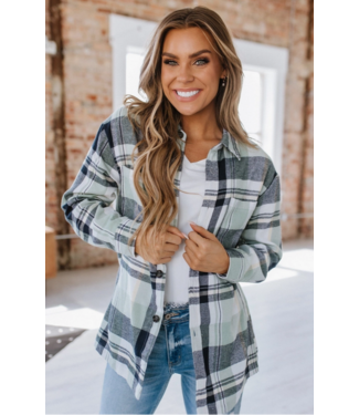 Liam & Company Lilliana Flannel Button Up - Green