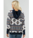Avery Aztec Print Color Block Hoodie