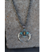 Turquoise Haven Faux Naja Pendant with Aztec and Turq Accents