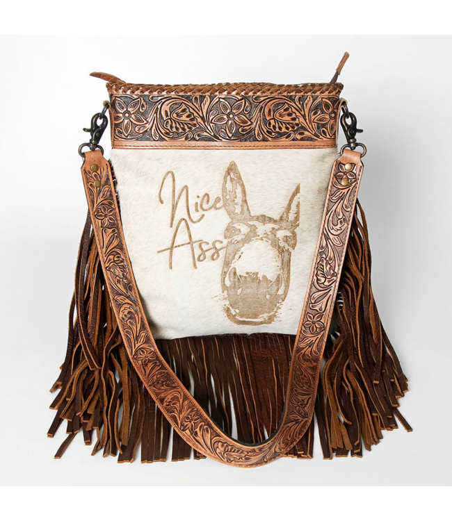 American Darling Womens CC Tooled Hair-On Messenger Bag