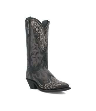 Laredo Regan Leather Cowboy Boot - Black