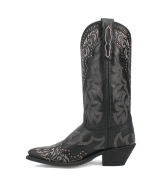 Laredo Regan Leather Cowboy Boot - Black