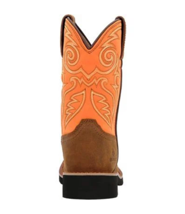 Rocky Kids Youth 8" Western Brown and Orange