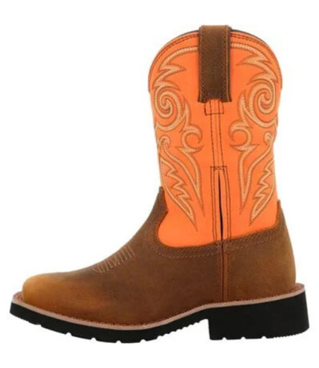 Rocky Kids Youth 8" Western Brown and Orange