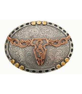 Nocona Nocona Oval Longhorn Buckle-Multicolor