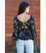 Angie Smocked Bust Open Back Crochet Trim Blouse