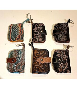 Beyond the Barn Leather Boot Card Wallet W/ Keyring Assort. BTB