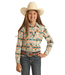 Panhandle Slim Girls Aztec Snap Shirt - Turquoise