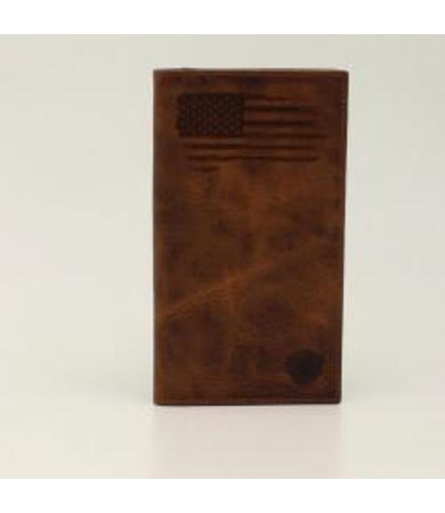 Ariat Ariat Rodeo Distressed Stitch USA Flag Shield Logo Wallet