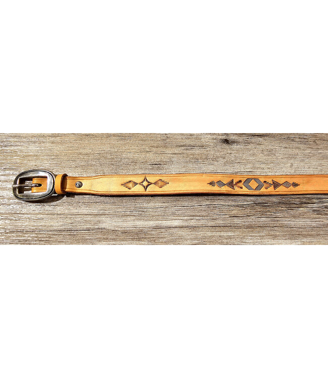 Beyond the Barn Hand Tooled Chevron Hatband Natural BTB