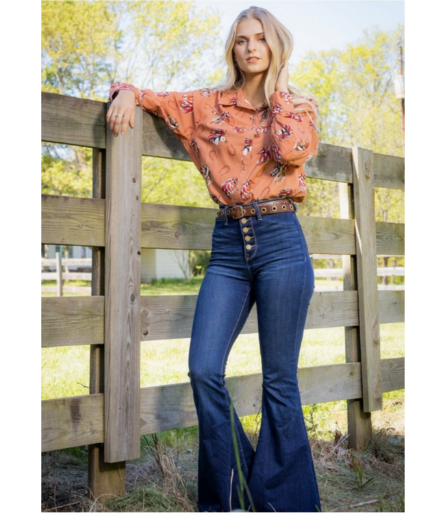 Cotton & Rye Outfitters Shenandoah Pearl Snap Western Top