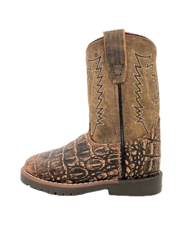 Smoky Mountain Autry Toddler Boot -Sanded Black/Brown Distress