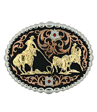 Montana Silversmith Attitude Tri Color Team Roper Buckle