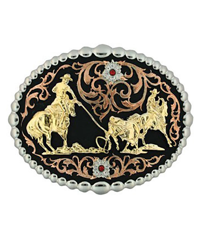 Montana Silversmith Attitude Tri Color Team Roper Buckle