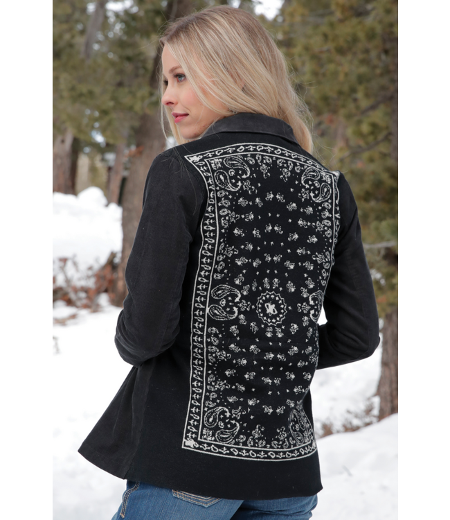 Cinch Womens Black Corduroy Paisley Jacket