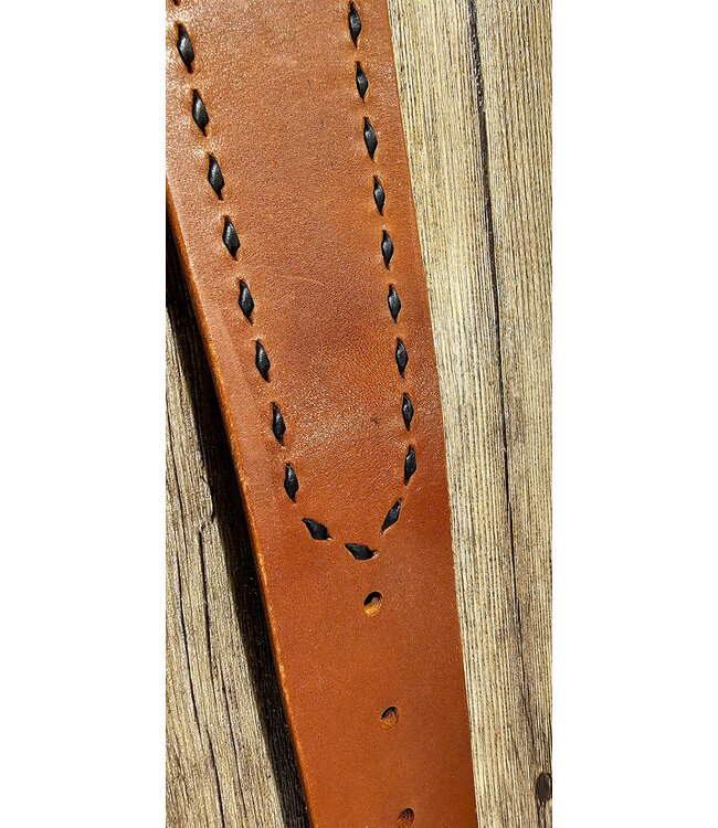 Beyond the Barn Carmel Leather with Black Buck Stitch Rifle Sling BTB
