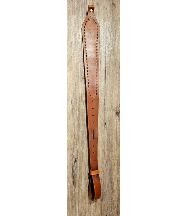 Beyond the Barn Carmel Leather with Black Buck Stitch Rifle Sling BTB