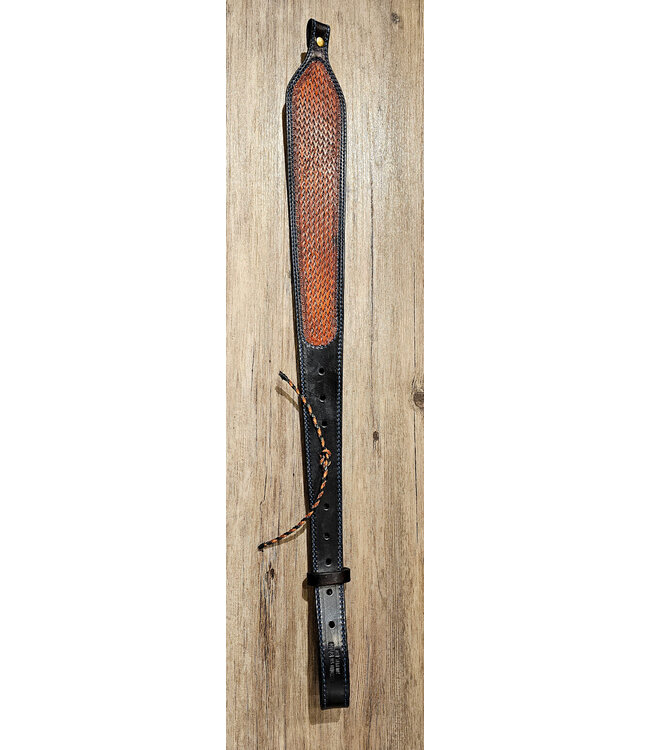 Beyond the Barn Tooled Black & Sable Geometric Armor Rifle Sling BTB