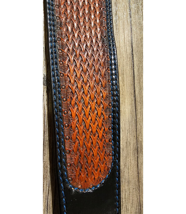 Beyond the Barn Tooled Black & Sable Geometric Armor Rifle Sling BTB