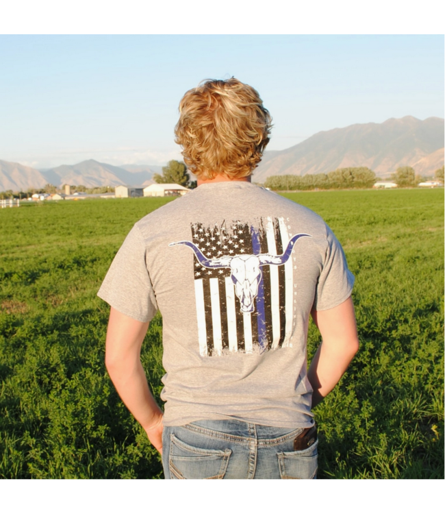 Country Barn USA Blue Line Tee Shirt