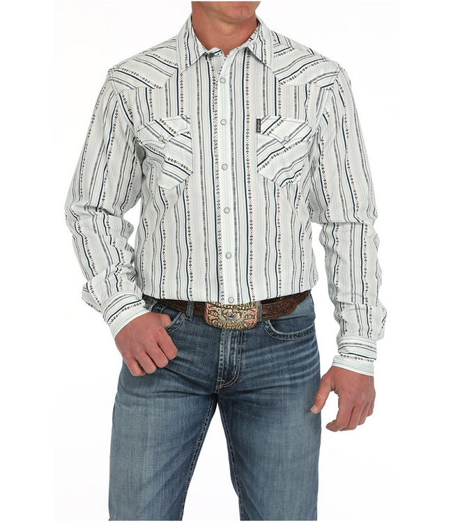 Cinch Mens Modern Fit Stripe Snap Front Western Shirt