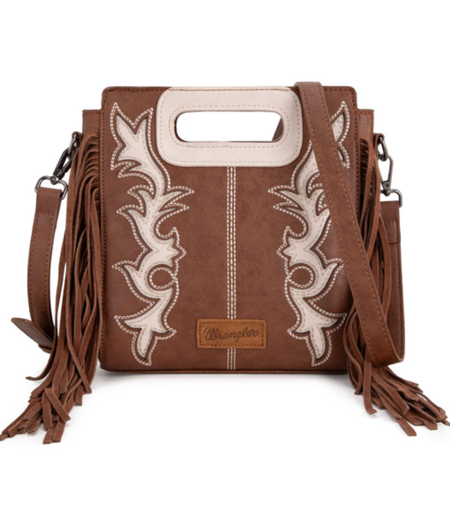 Wrangler Wrangler Top Handle Boot Scroll Fringe Tote/Crossbody
