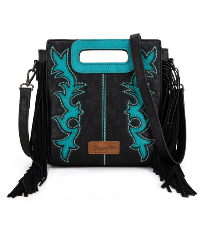 Wrangler Wrangler Top Handle Boot Scroll Fringe Tote/Crossbody