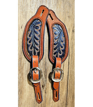 Beyond the Barn Inlay Spur Straps Blue Boot Stitch BTB