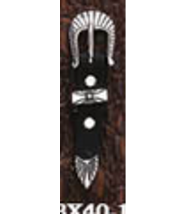 Antique Silver Line Hatband Buckle Set BX40-1