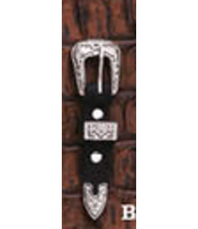 Stamped Antique Silver Hatband Buckle Set BX40-6