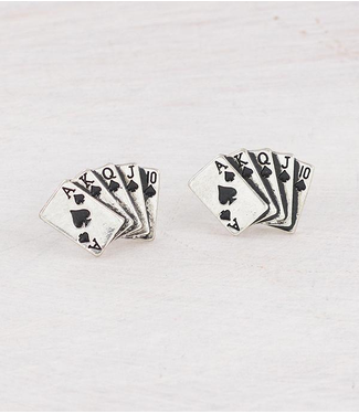 YK Trading Western Ace Card Earrings
