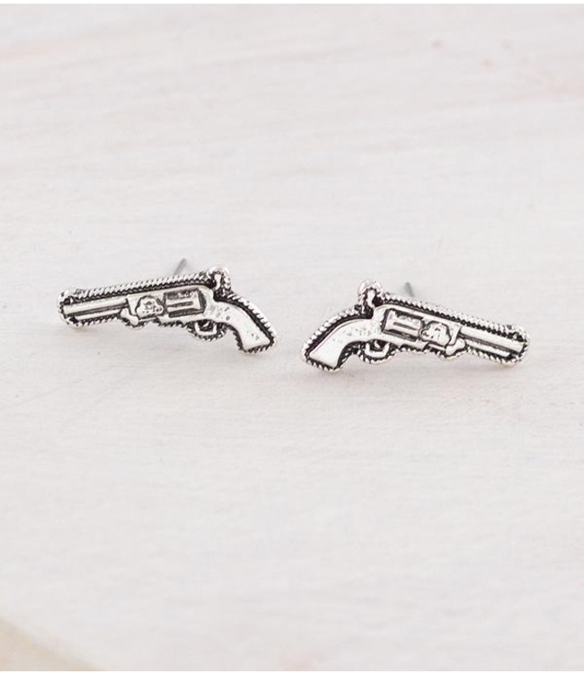 YK Trading Western Revolver Post Earrings