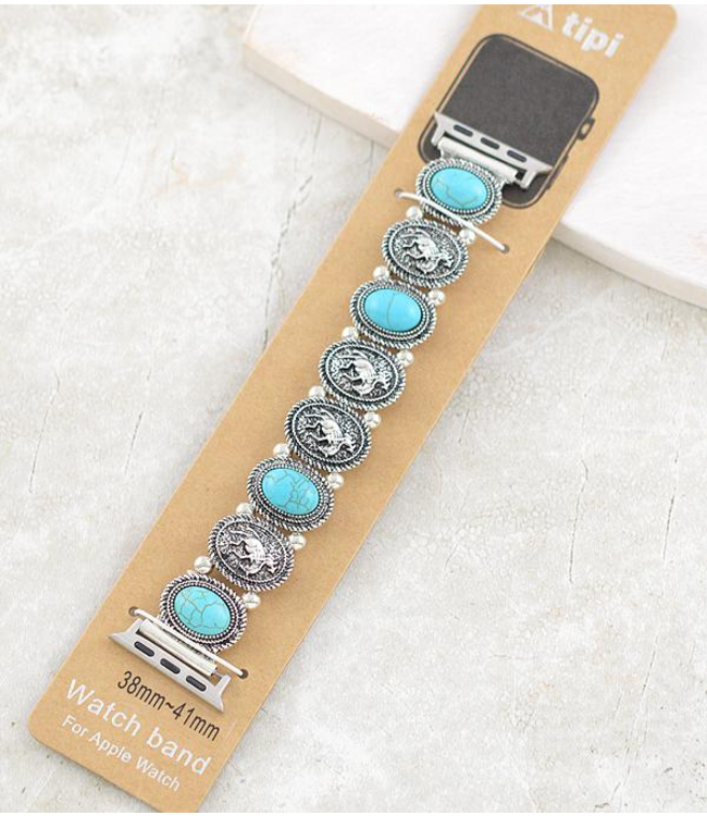Bronc Concho & Turquoise Apple Watch Band 38mm-41mm