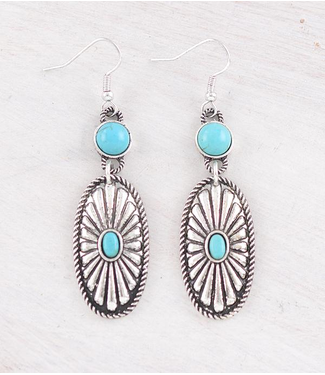 YK Trading Western Concho Drop Earrings