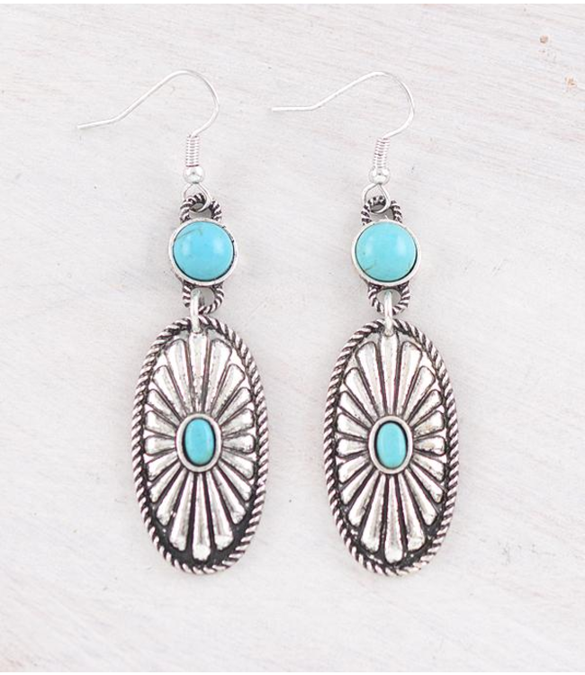 YK Trading Western Concho Drop Earrings