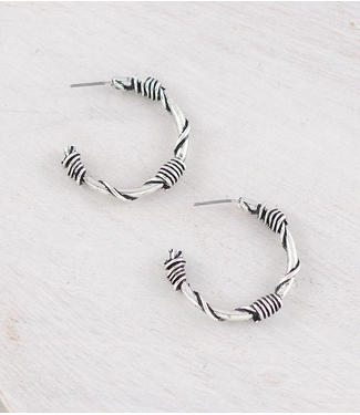 YK Trading Barbwire Hoop Earrings