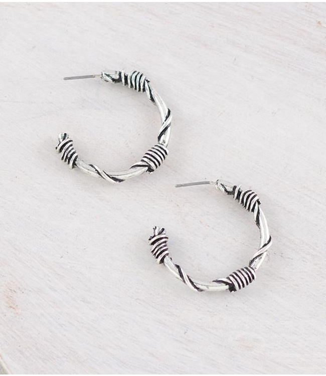 YK Trading Barbwire Hoop Earrings