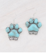 YK Trading Dog Mom Turquoise Paw Earrings