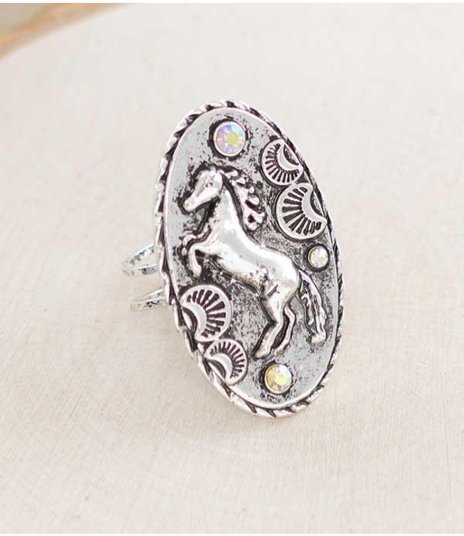 Moon Horse Western Ring