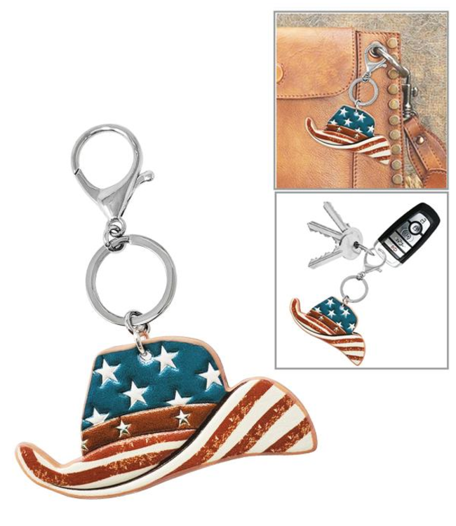 Cowboy Hat Leather Keychain
