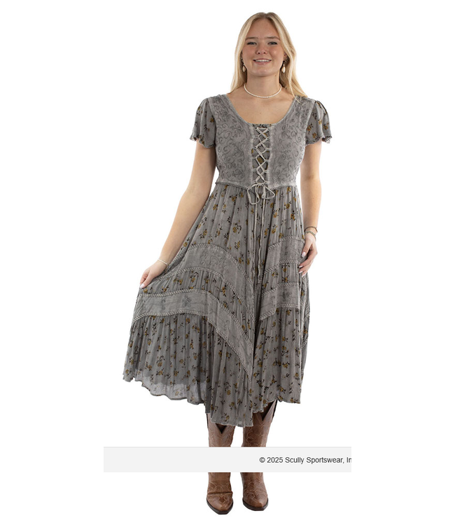 Scully Womens Capsleeve Printed Lace Front