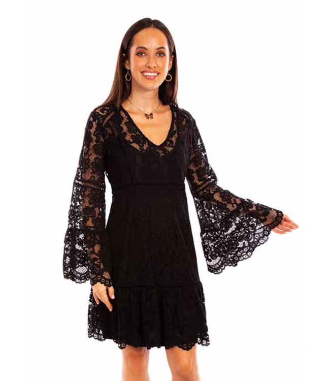 Scully Womens Lace Dress Flare Sleeves