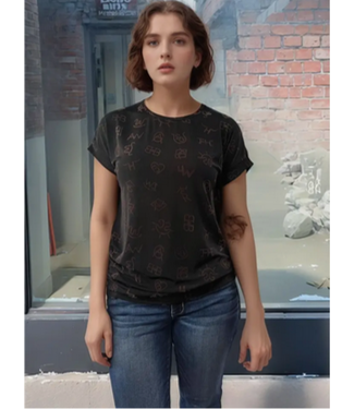 Merigold Kiss Womens 3D Branded Blouse
