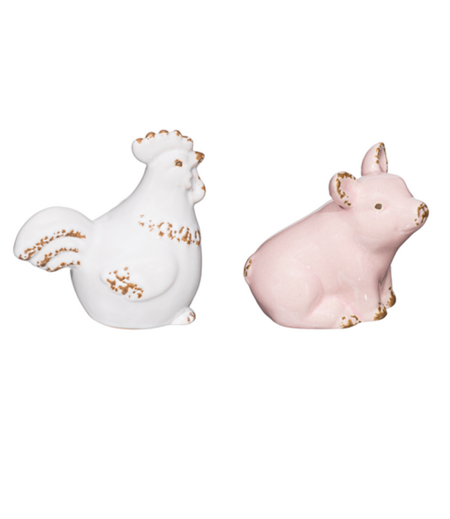 Evergreen Enterprises Petal  Plow Table Decor Ceramic Farm Animal